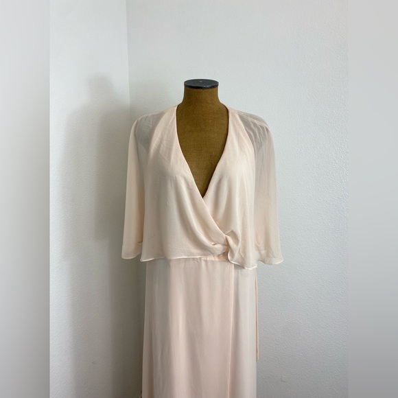 ModCloth Women’s XL NWT Wrapped in Rapture Dress Maxi Halter Chiffon Caped Wrap - Picture 2 of 11